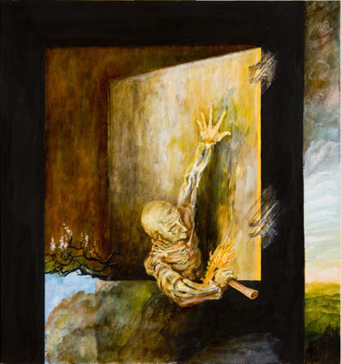 Roland Wesner - Ein Mann repariert sein Fenster, 1981